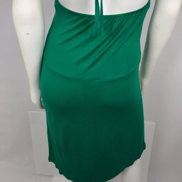 VTG David Bitton Green Halter Summer Dress Ruffles Y2K Sz SP-Retro-Ruffeled-Boho - Picture 8 of 10